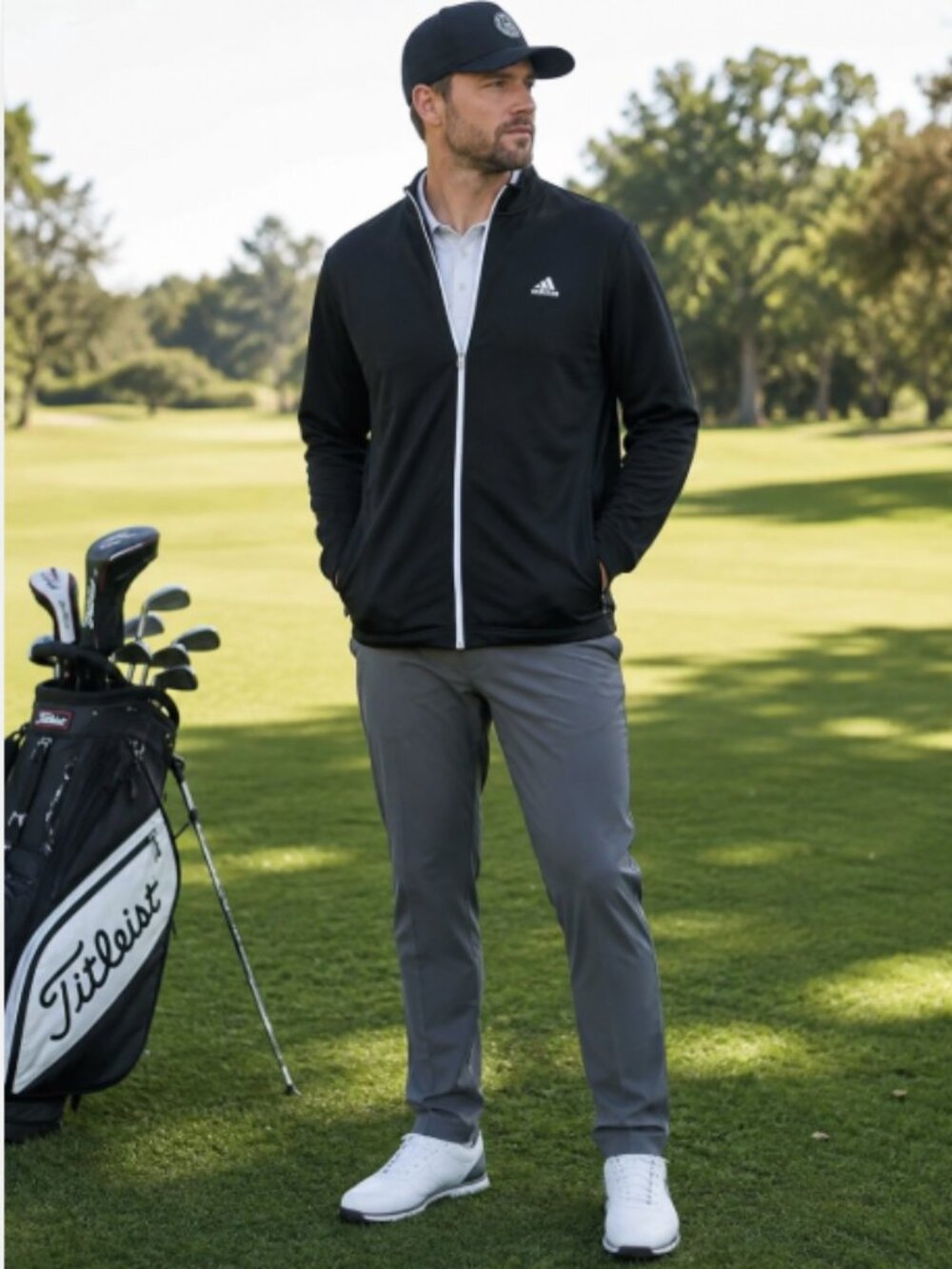 ADIDAS GOLF JACKET SIZE XL BLACK